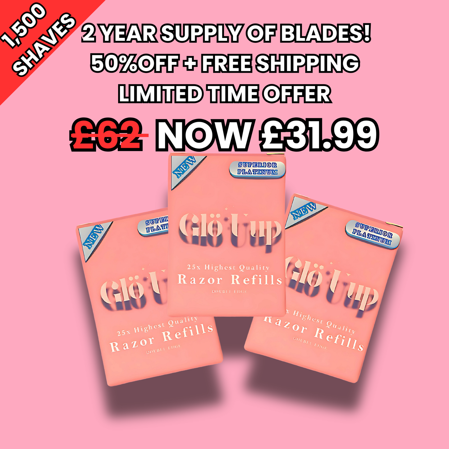 2 YEAR PREMIUM REPLACEMENT BLADES SUPPLY - 50%OFF TODAY ONLY!